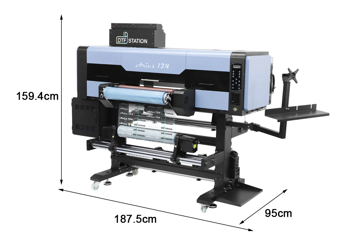 Dtf Station Aries 124 60Cm  4 Epsons I1600 Head Uv Dtf Sticker Printer Machine With Laminator For Promotion Business