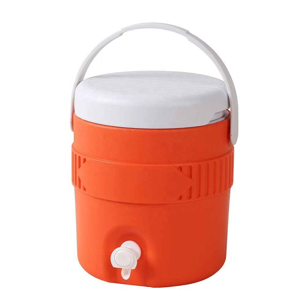 Latest Wholesale Custom Round Camping Water Jug Cooler Insulated Ice Water Bottle Container Bucket With Tap