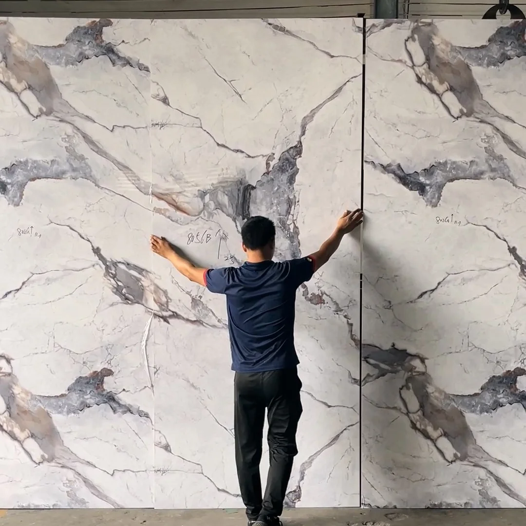 Home Decoration Waterproof Bamboo Veneer Wallboard Customizable Pattern Sheet PVC Foam Flexible Background Board WPC Wall Panel