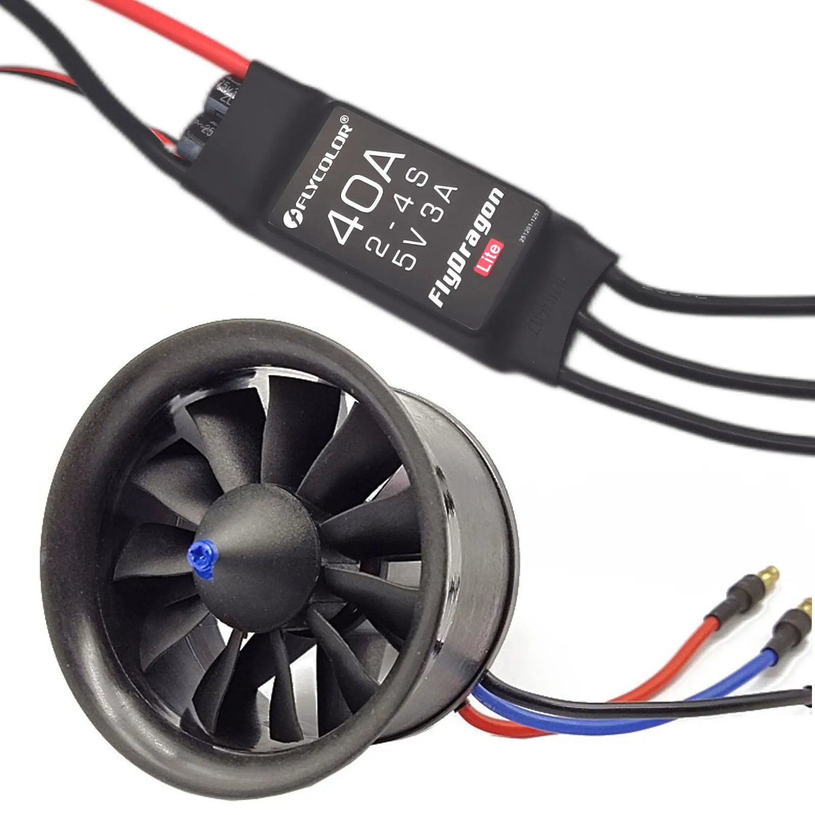 EDF50mm 4900KV thrust 770g 11 Blades Ducted Fan with RC Brushless Motor with ESC 40A 2~4S Balance Tested for EDF RC Jet Airplane