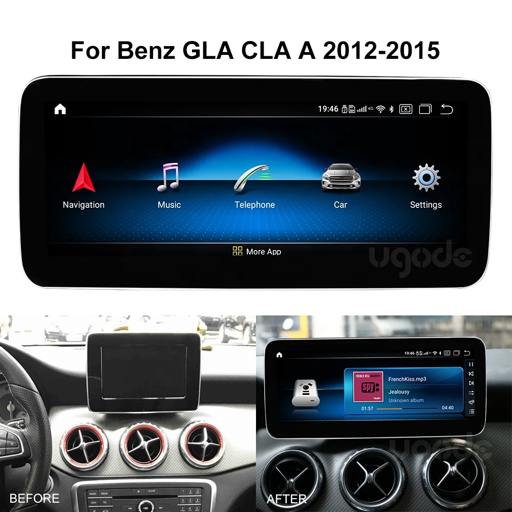 
Ugode W176 X156 X117 C117 GLA A CLA Android 10 Qualcomm screen 4+64G Car Multimedia Player Stereo for Benz with 4G network 