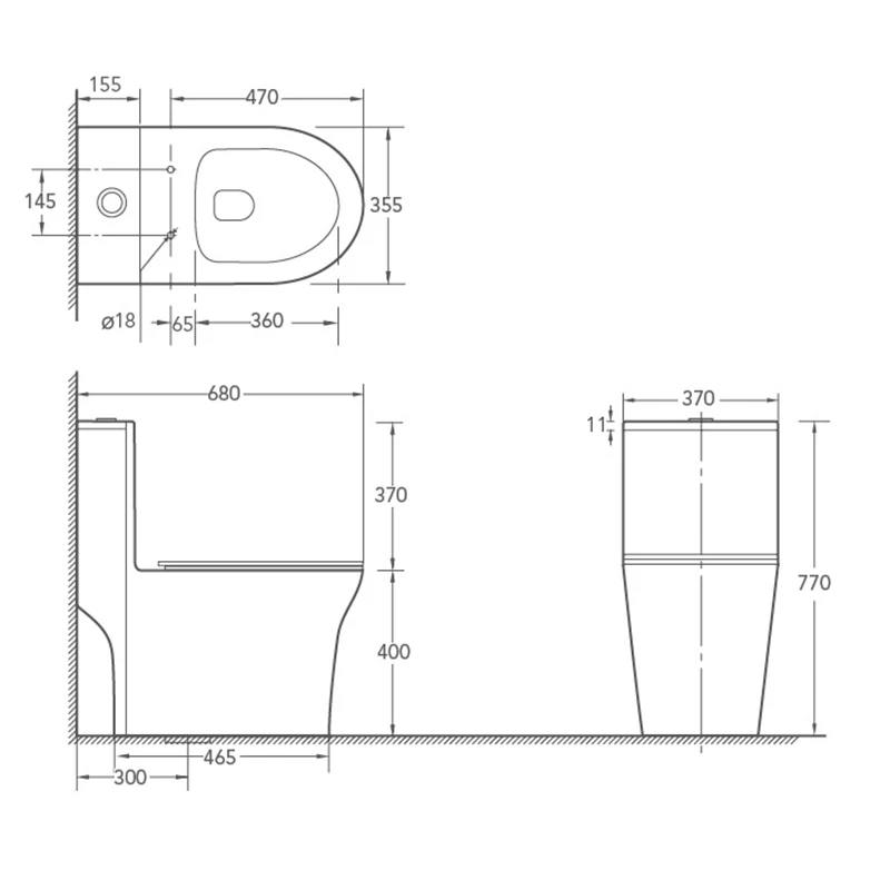 Empolo Luxury Toilets Ceramics White Wc One Piece Sanitary Ware Toilet Set Seat Bowl for Hotel Bathroom