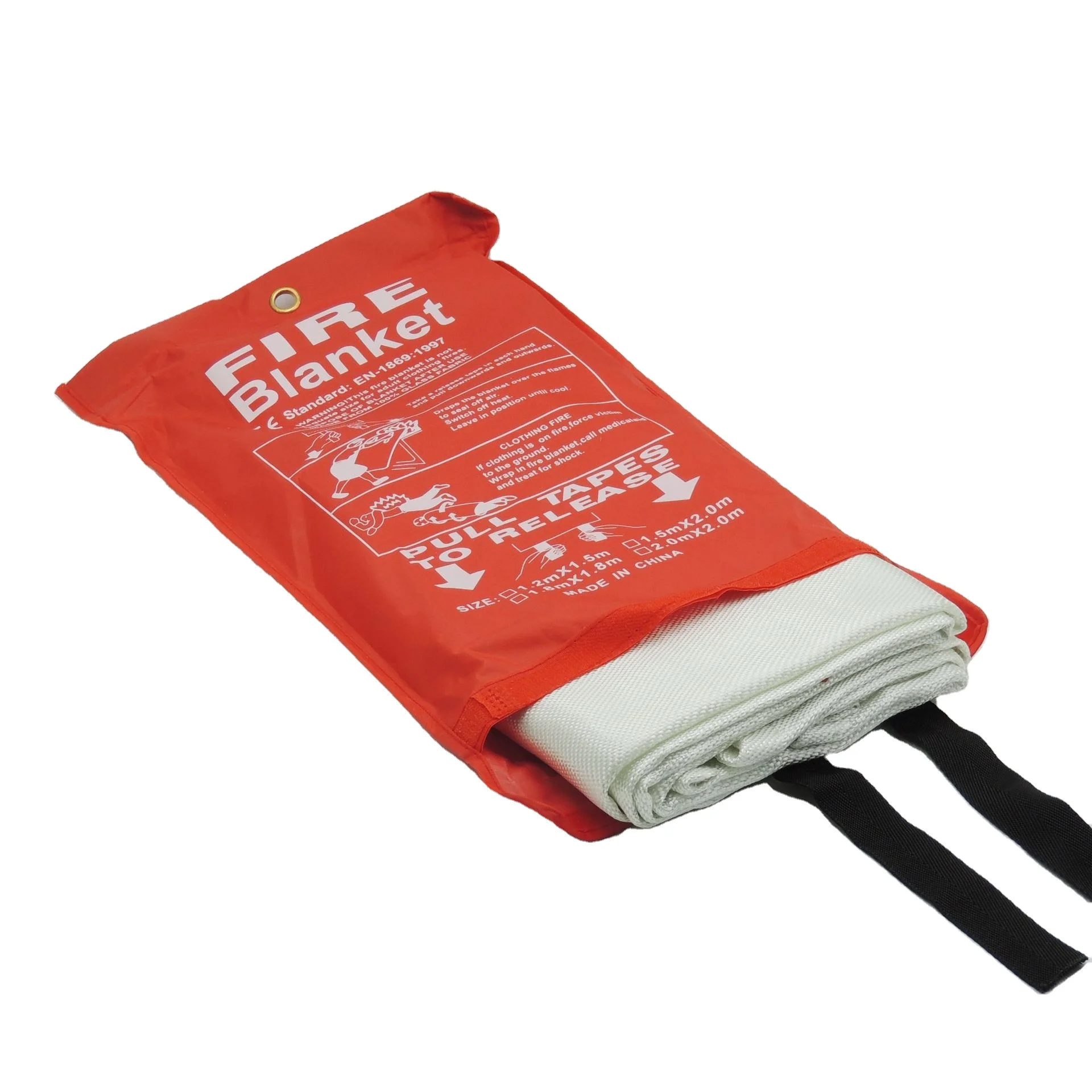 Reusable Fireproof Retardant Fire Blanket Multiple Sizes Fiberglass Cloth Fire Extinguish Blanket Firefighting Equipment