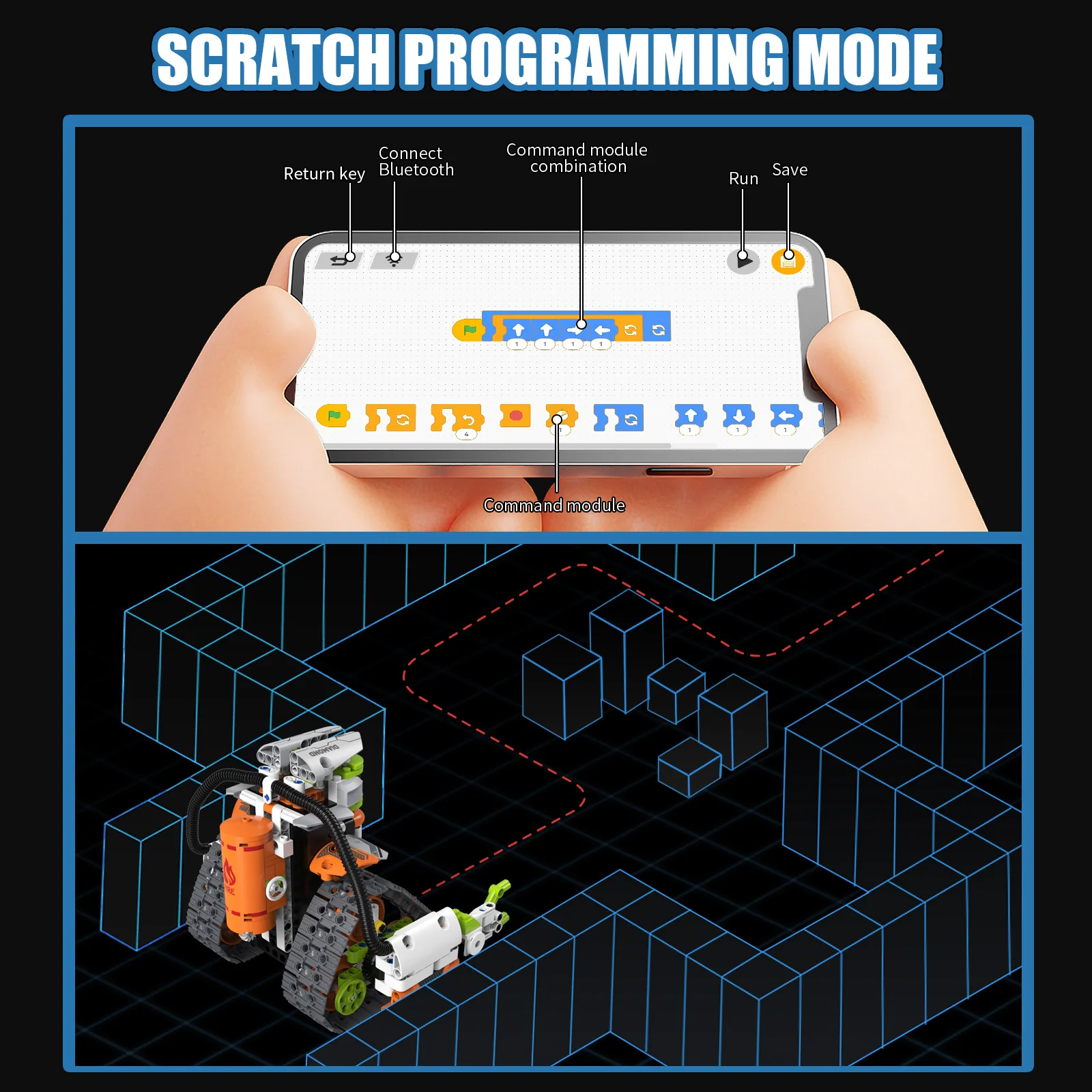 5 in 1 Educational STEAM Programmable APP Control Robot Building Block Sets DIY Dinosaur Electric RC Model Toy