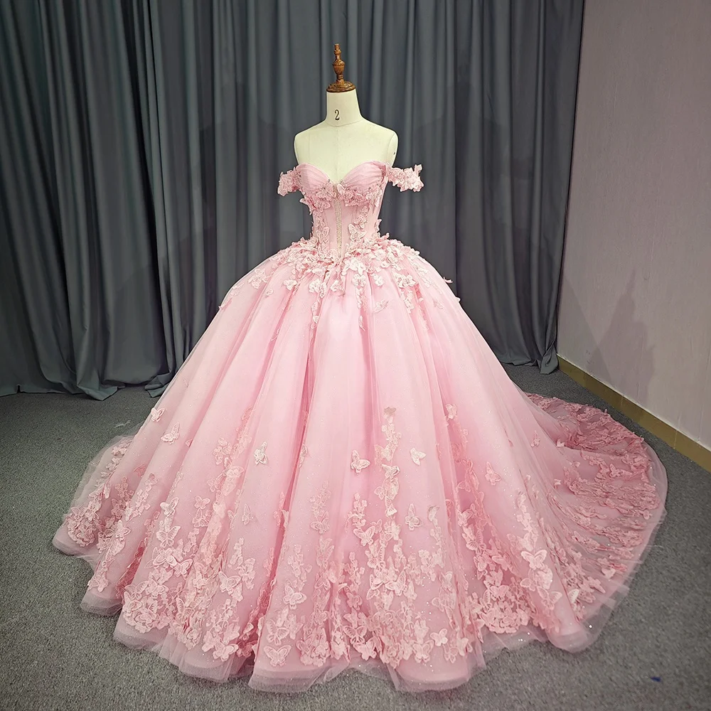 Jancember 6771 Beautiful Appliqued Flower Puffy Quinceanera Party Gowns