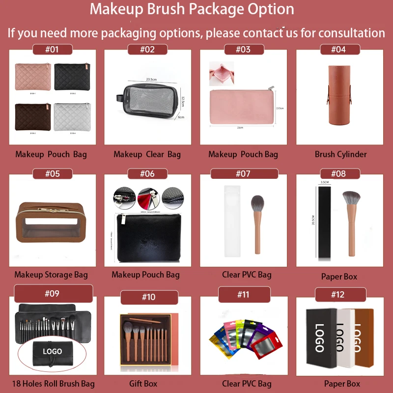 Высококлассная оптовая продажа частная торговая марка HMU деревянная ручка супер мягкие синтетические волосы пушистые 10 шт. роскошная коричневая Косметическая Кисть для макияжа