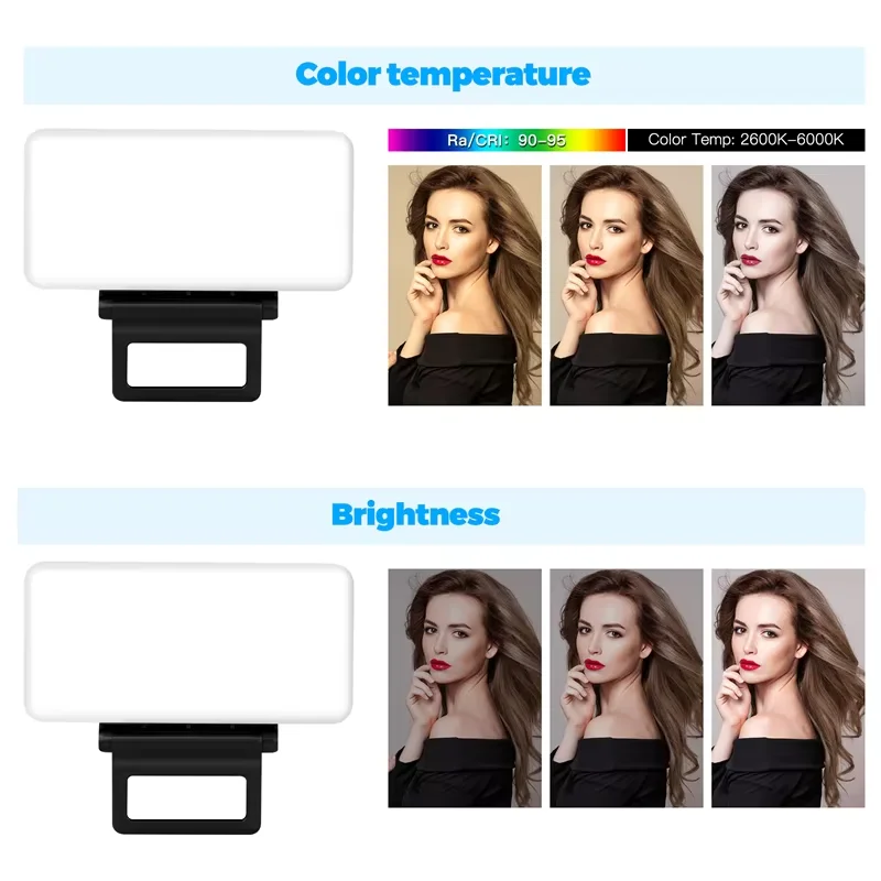 3000mAh LED Video Light 3 Clips Rechargeable Soft Board Portable Photography Lighting