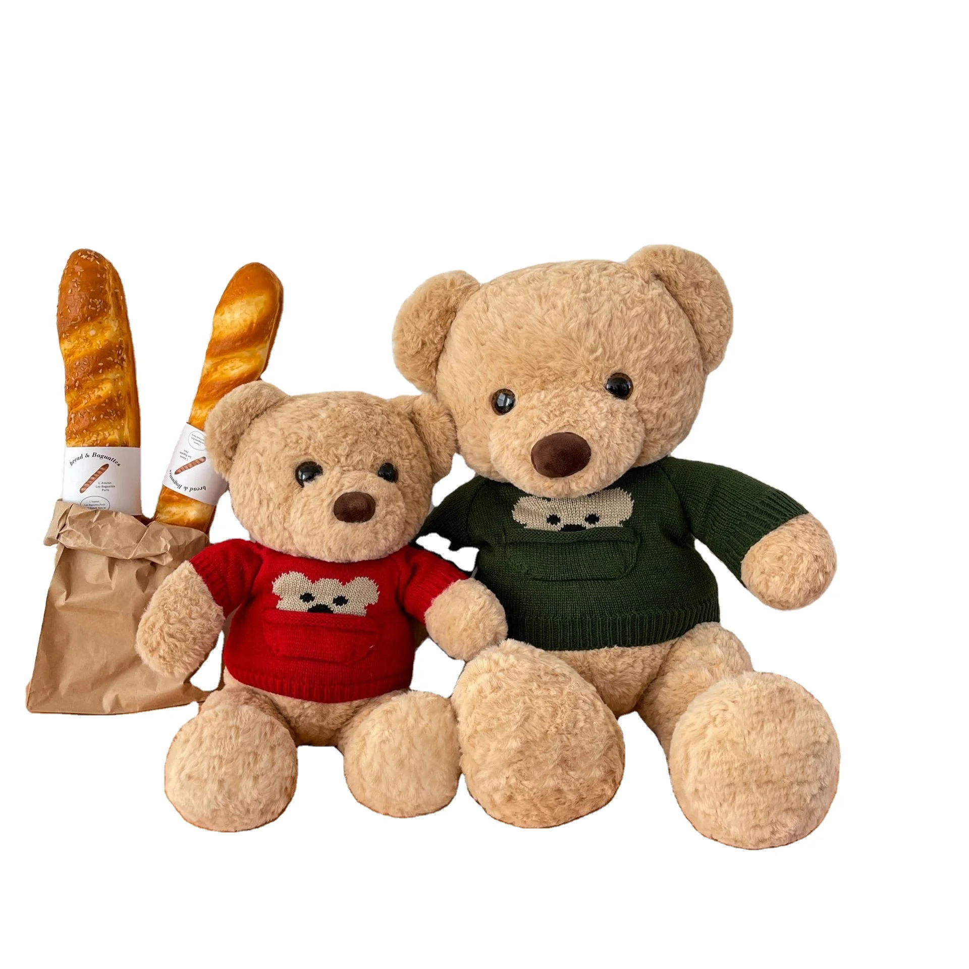 New fashion teddy bear kids toys with sweater cloth best friend bear sleep plush doll stuffed bear plush toy