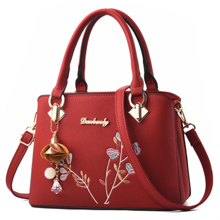 Handmade Party Vintage Fashion Luxury High Quality Leather Bags Women Flower PU OEM Lady Hand Bags Ladys Bags Daily All Seasons