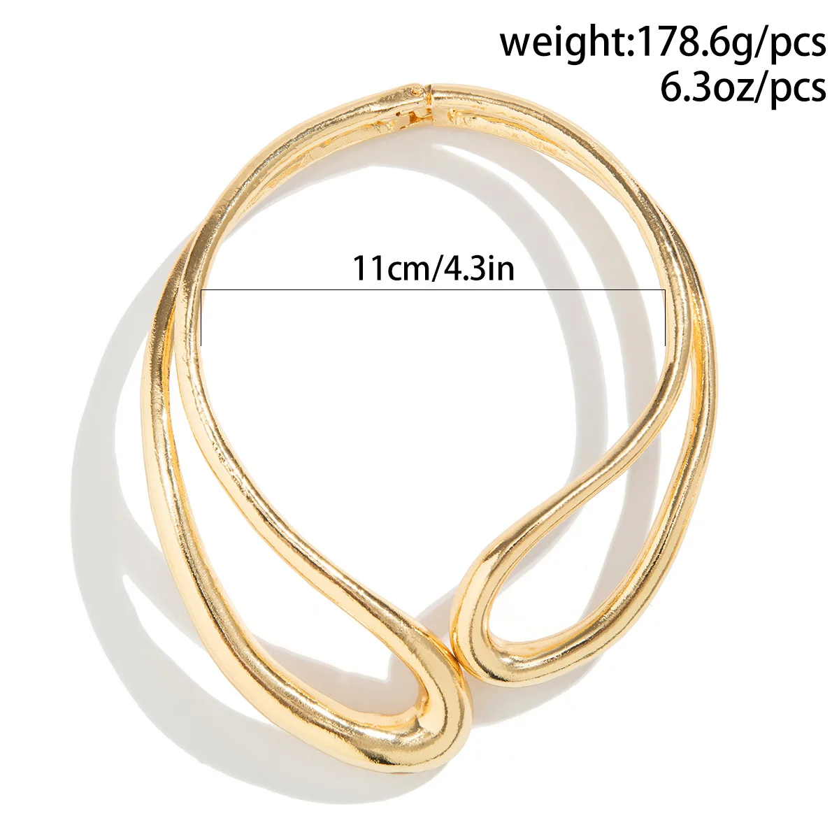 Smooth ring metal wind choker necklace vintage hollow out irregular spring collar for women
