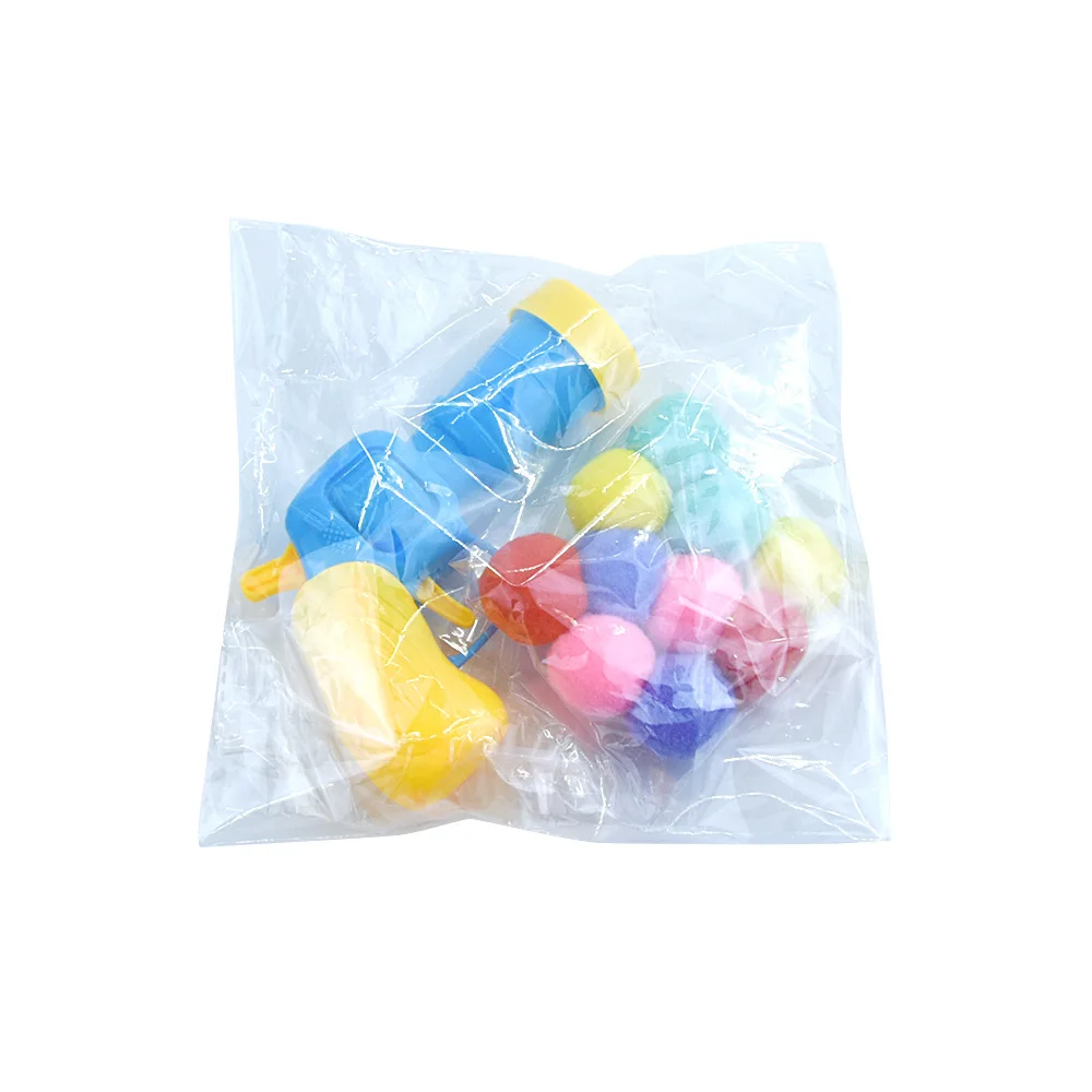 Interactive Training Launch Training Cat Toys Kittens Mini Shooting Gun Games Stretch Plush Ball Toys Pet Cat Kitten Toy