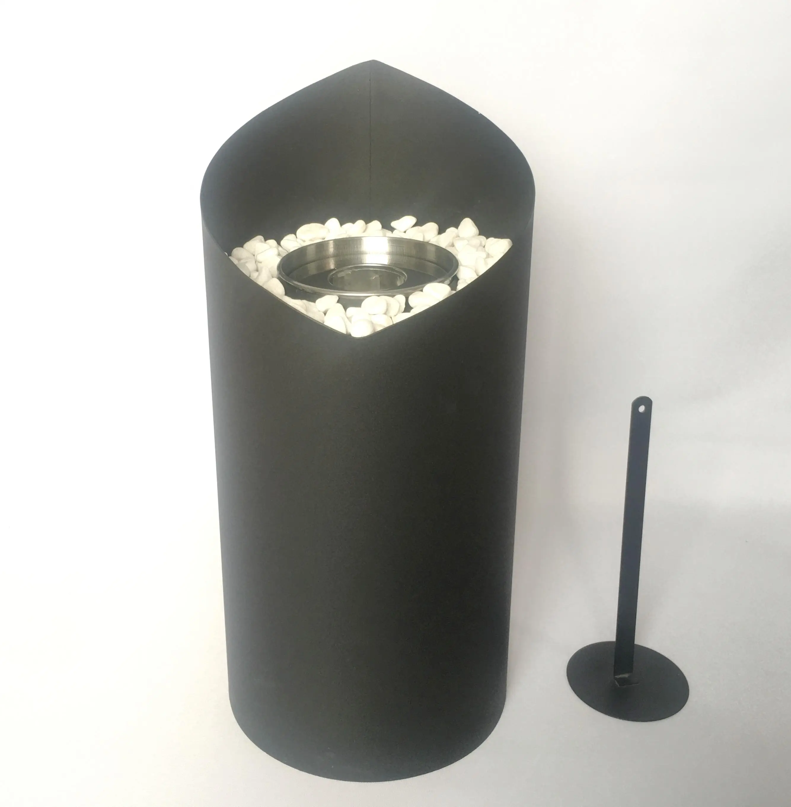 indoor outdoor garden home decoration round iron stainless steel fiber cotton glass rubbing alcohol tabletop ethanol fireplaces