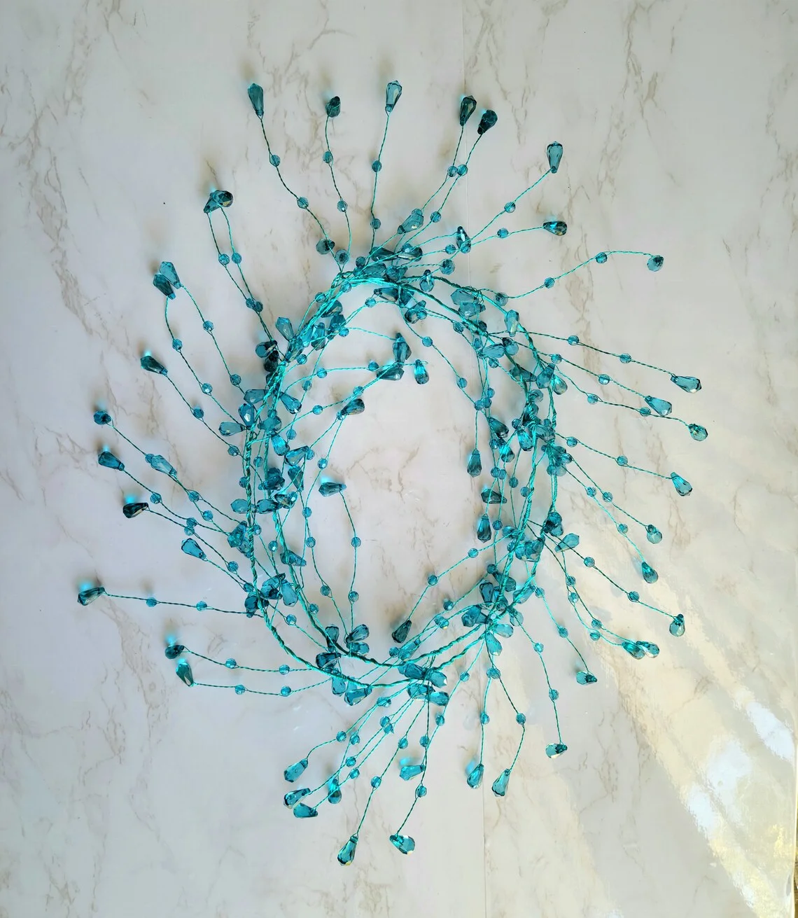 Wholesale Pink/Clear Acrylic Wire Crystal Garland For Christmas Tree