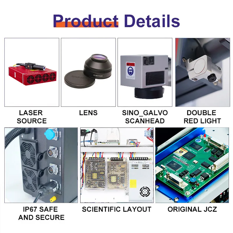 Fast marking speed and accurate Stable laser output power desktop split fiber laser marking machine Mark metal pvc pps