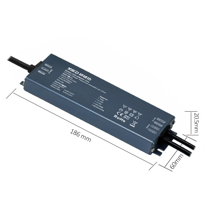 High Quality 100W 150W 200W 300W Slim LED Power Supply PF0.95 IP67 12V 24V PWM Dimmming Triac LED Dimmable Driver