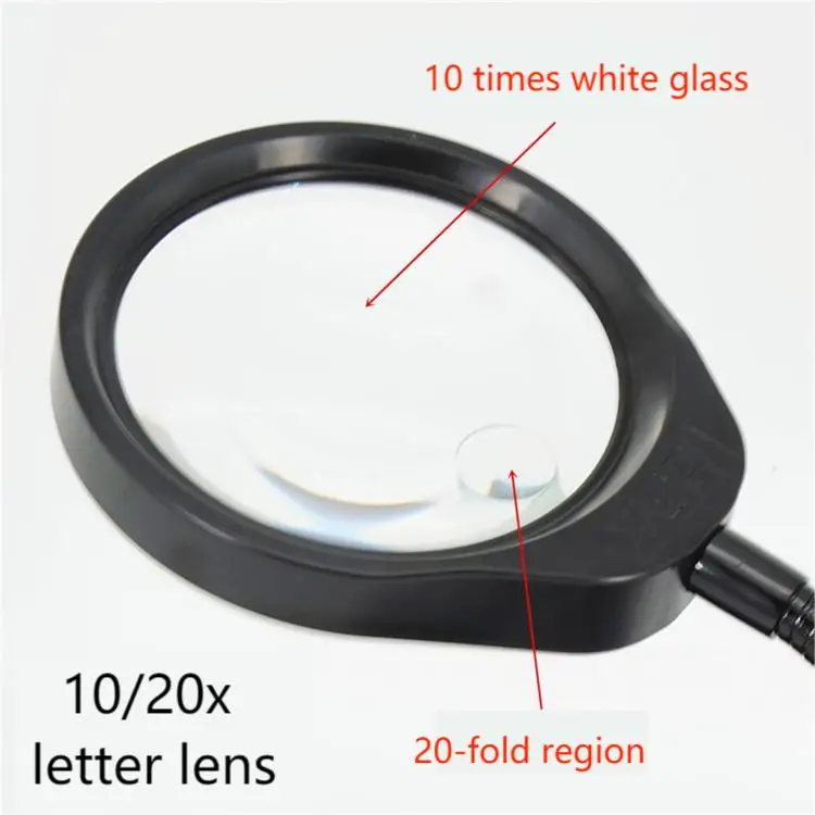 Bench magnifying glass with 48 LED lights HD optical lens reading repair engraving sewing