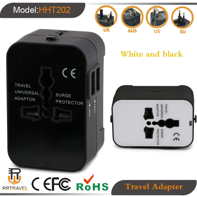 2 USB 5v 1a International Travel Adapter USB 3.0 adapter mobile phone travel charger for macbook Universal Travel Adapter