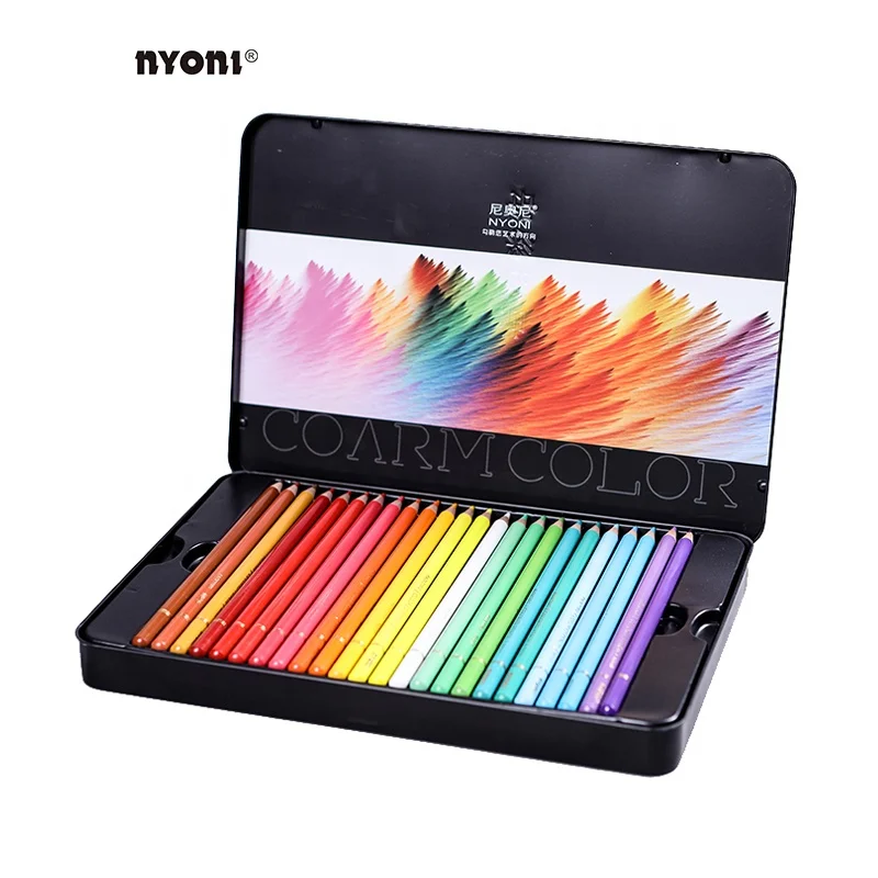 NYONI N8520-48 Pastel Color Customized Art Pencil Kit Colour Oil Based Colour Pencil 48 Color Pencils