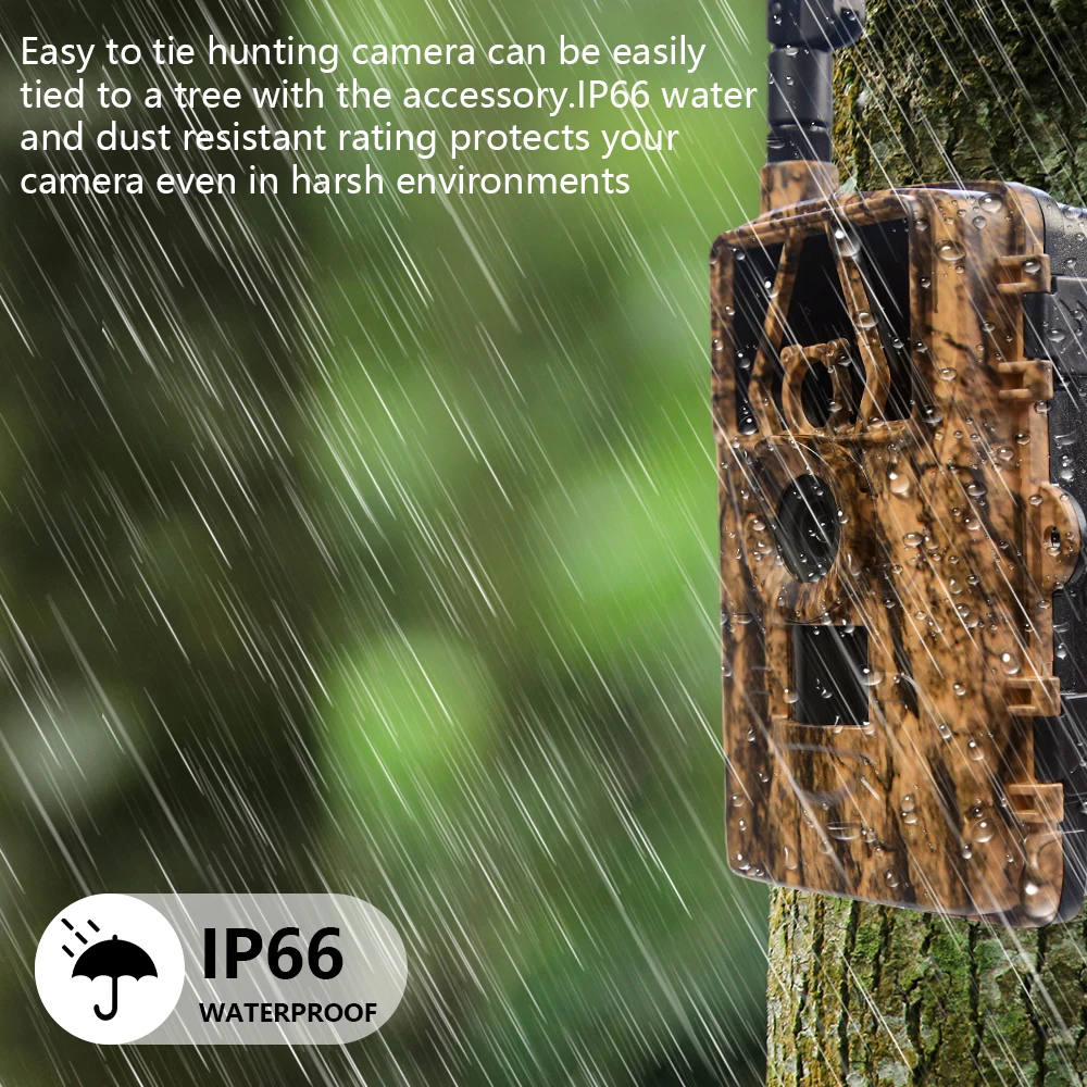 4G LTE Cellular Trail Camera with 8K Video 0.2s Trigger IP66 Waterproof 32GB SD & SIM Card for Animal Hunting & Observation