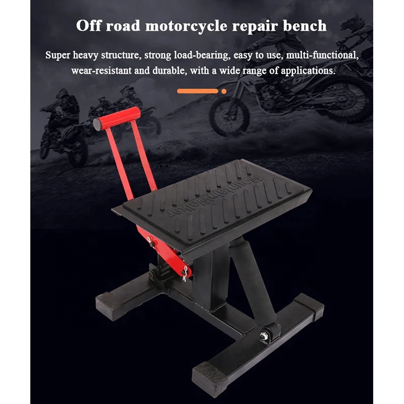 Bikes ATVs Wide Deck Adjustable Height Motorcycle Repair Center Lift Jack Stand