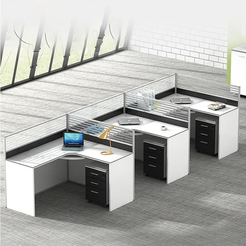 6 Seater Office Desk Workstation Cubicles L Type Workstation Work Station Desk Office Work Station