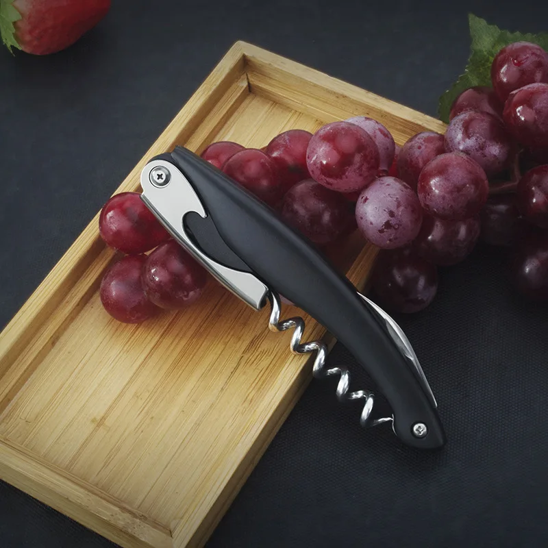 Portable Easy Wine Opener Mini Stainless Steel Metal Corkscrew Bottle Corkscrew Double Hinged Outdoor Wine Opener Beer Opener