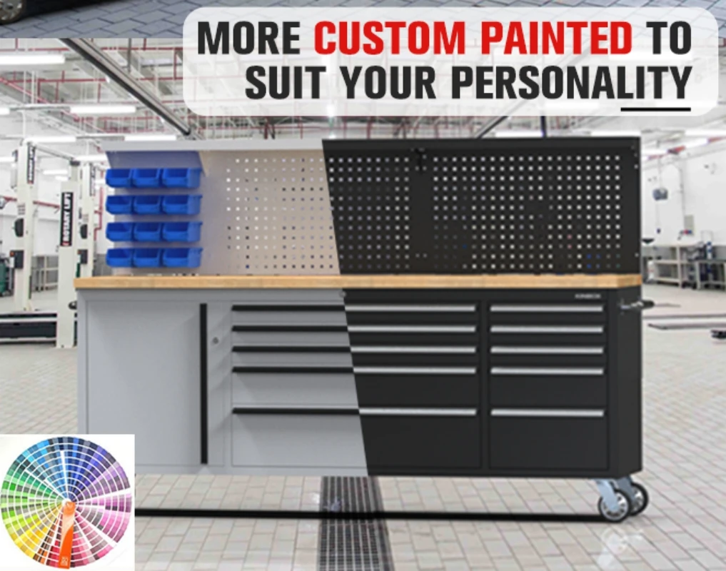 Kinbox 72-Inch 15-Drawer Stainless Steel Tool Cabinet Heavy Duty for Workshop Store Tools