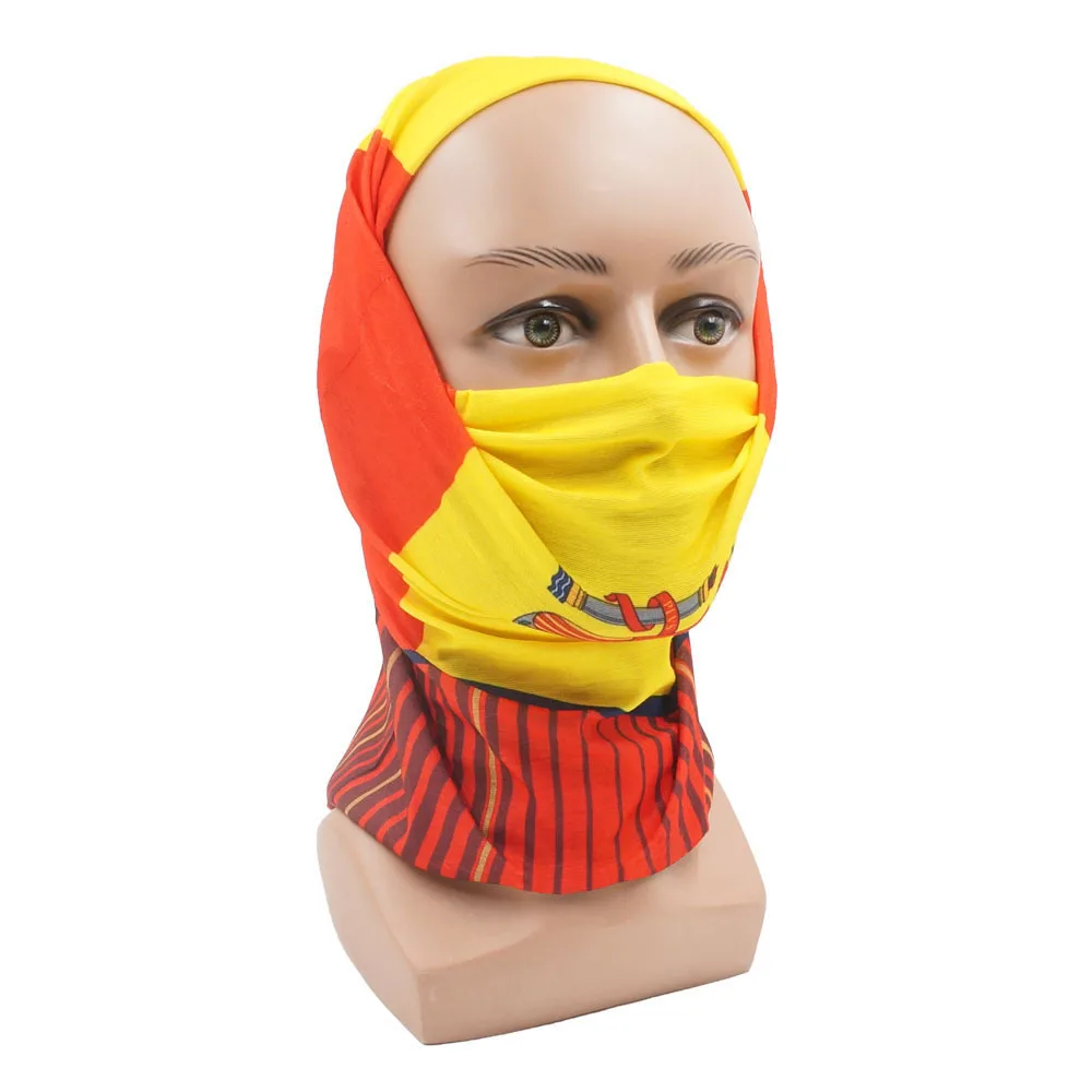 Spain Flag Scarves Polyester Microfiber Neck Gaiter Spanish National Flags Seamless Bandana Headwear Catalonia Face Cover Shield