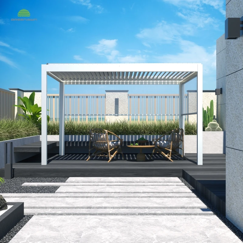 4x6 Latest design powder coating modern louvered roof aluminium gazebos pavilions with louvre