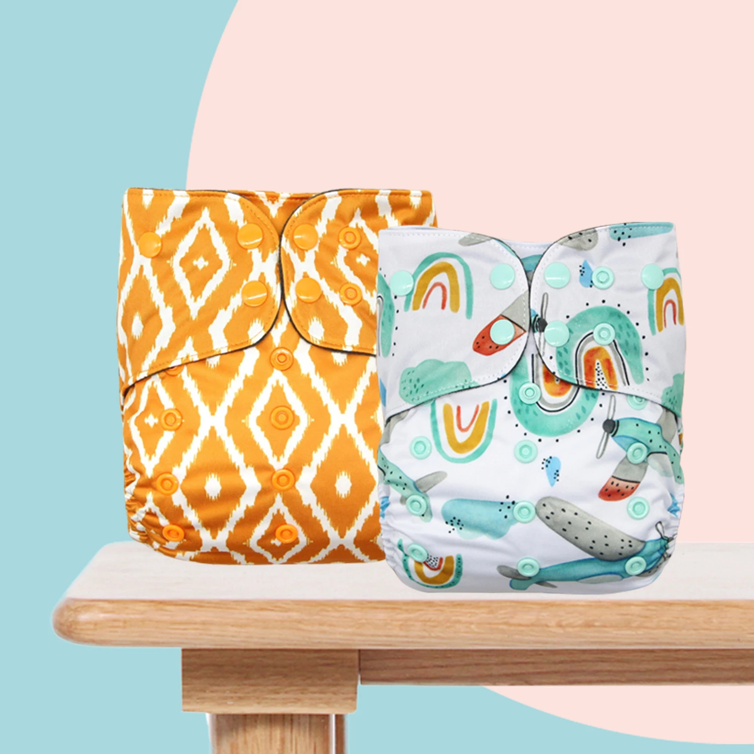 Custom Printed Eco Friendly Baby Bamboo Cloth Nappies Wholesale AWJ Pocket Reusable Washable Cloth Diaper