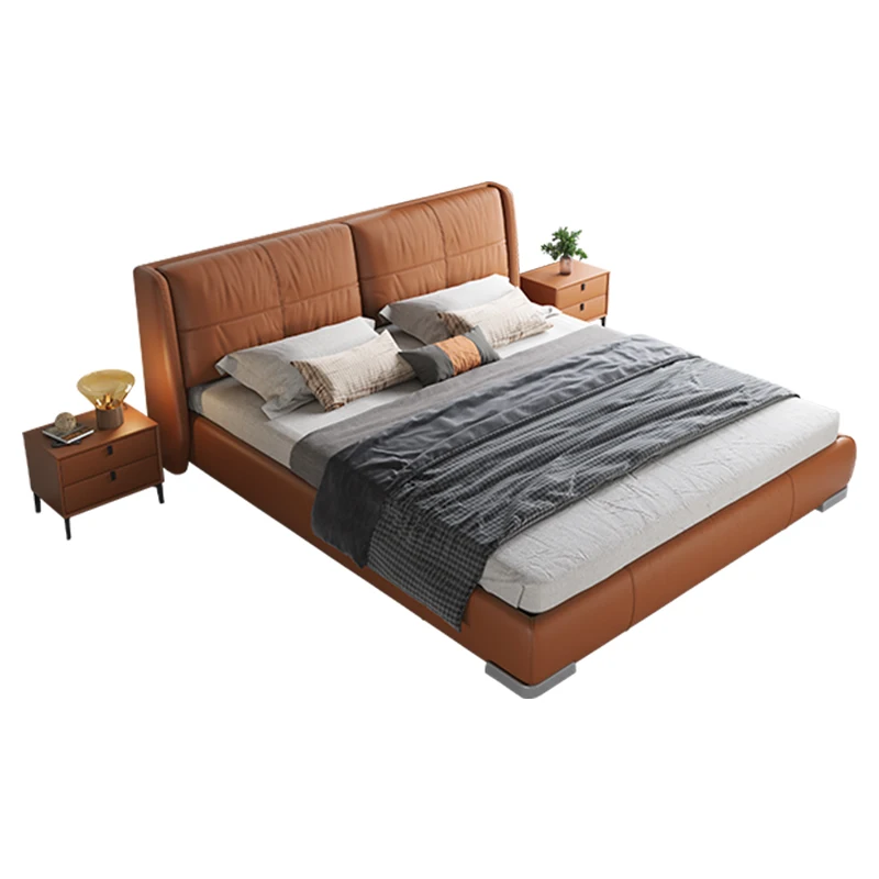 
European modern design multifunctional lifting storage adjustable leather bed frame bedroom double bed furniture 