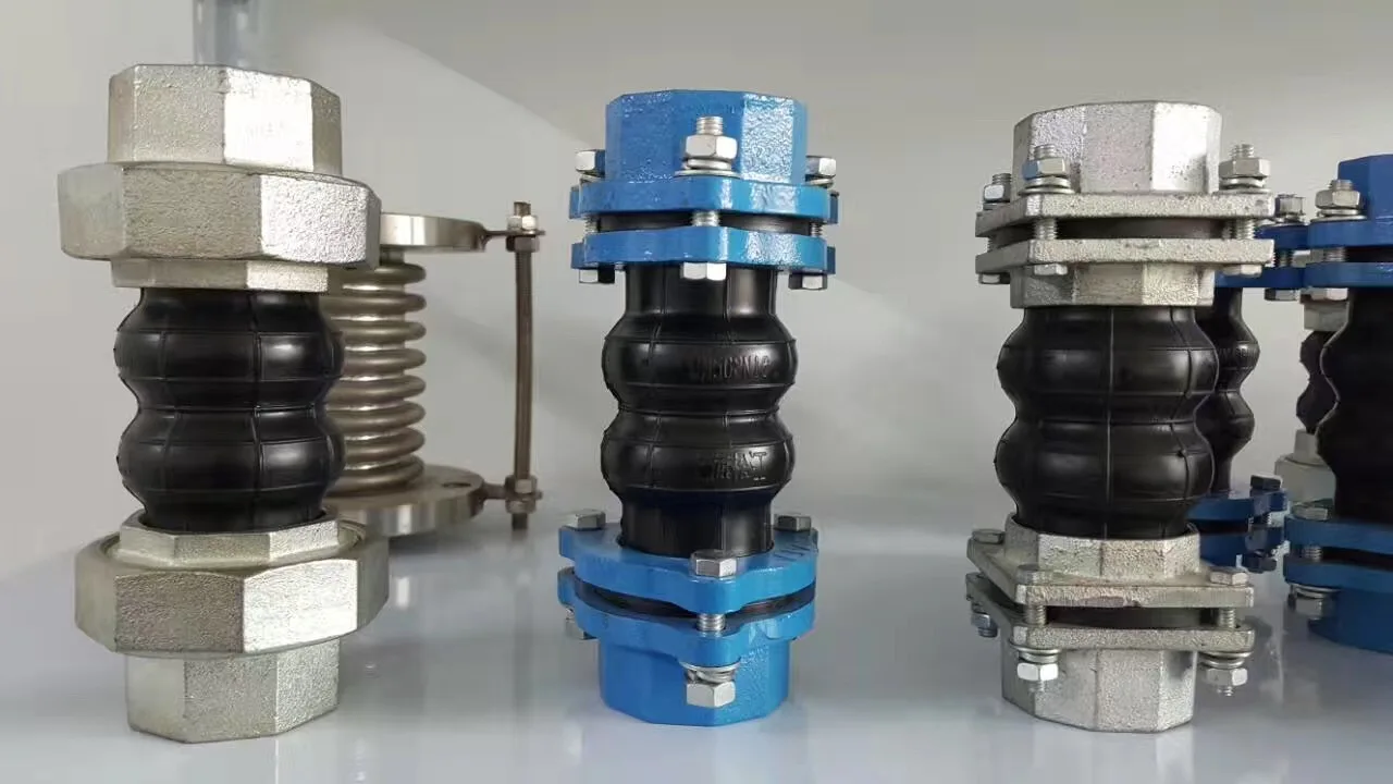 Flexible Union Coupling Pipe Fittings Threaded Type Double Sphere Screws Rubber Expansion Joint