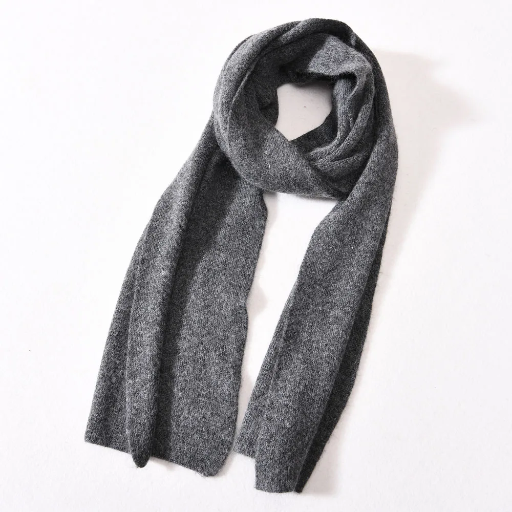 Soft Custom Solid Color Wool Knit Long Scarf Shawl Outdoor Warm Female Wholesale Plain Winter Knitted Women Cashmere Scarves