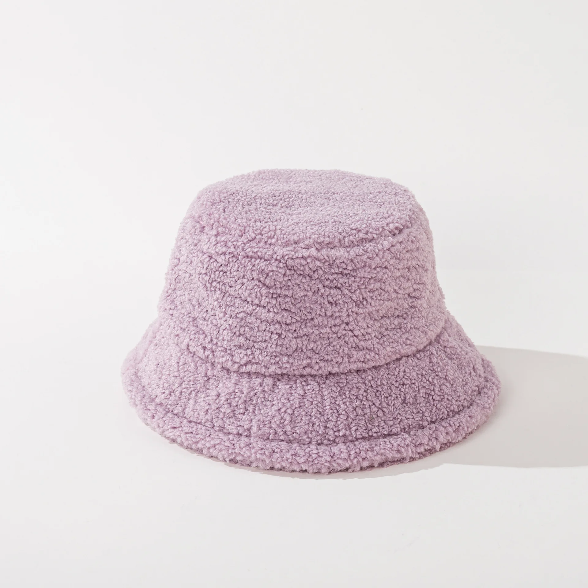 winter fashion headwear warm bucket hats fluffy colorful fuzzy blank sherpa bucket hat