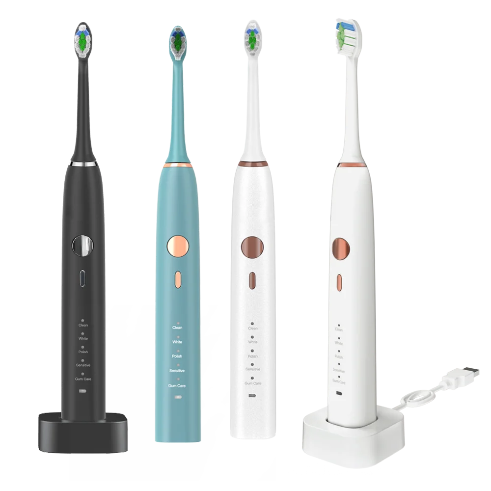 8 Years Electric Toothbrush Suppliers Custom Logo Rotary Electric Toothbrush Black Pink White Luxury Electric Toothbrush Set