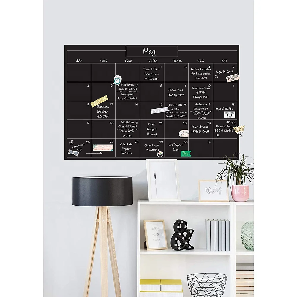 Bulk Selling Cheap Custom Calendar Planner Self-adhesive Dry Erase Printed Vinyl Blackboard Sticker For Student