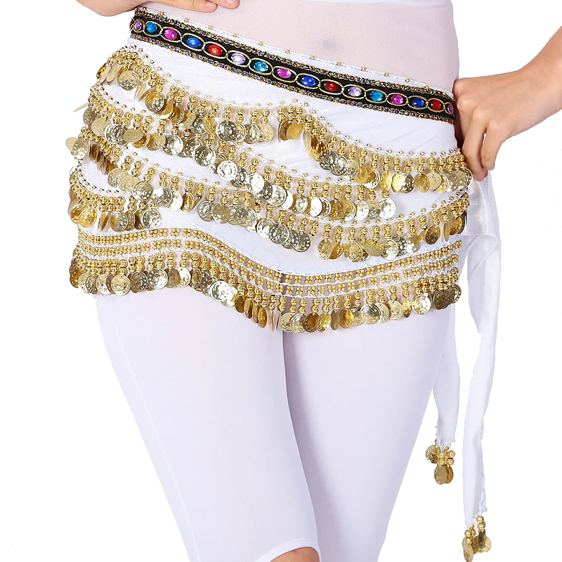 Belly Dance Hip Scarf New Design Colorful Coins Gold Silver Belly Dance Costume Skirt Wrap Belt
