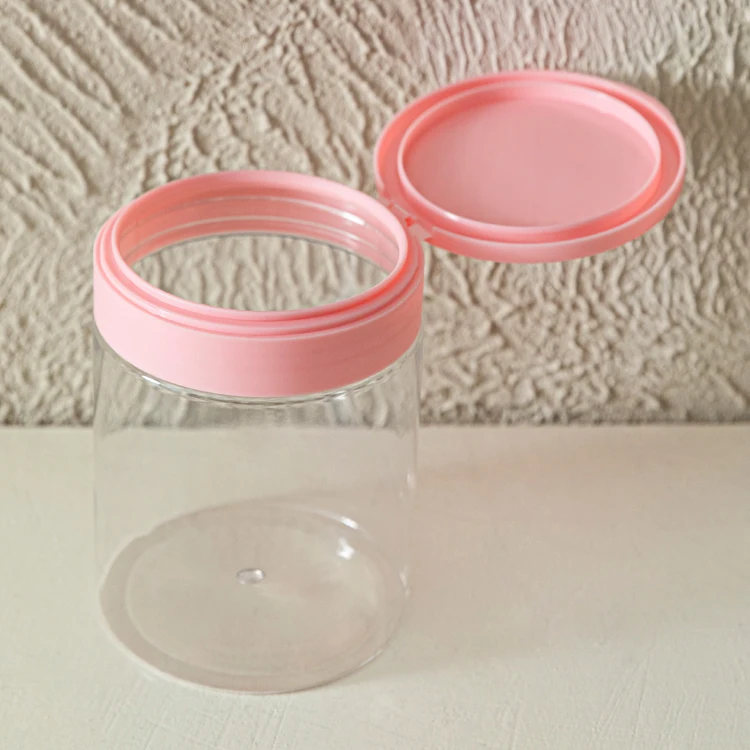 300ml500mlpet transparent cream lotion bottle flip-top plastic jar body lotion hair mask jar separate jar