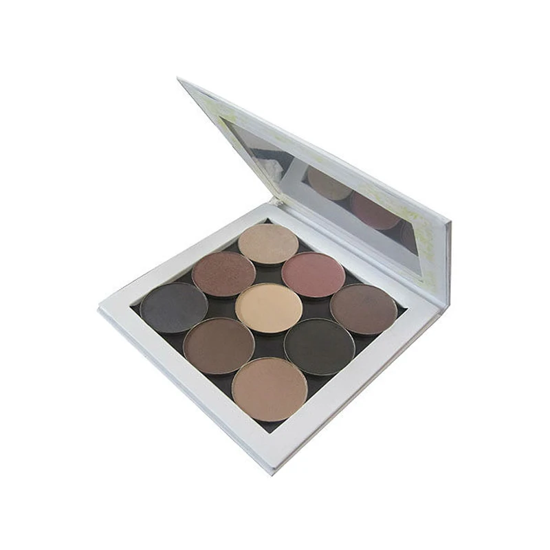 
custom logo pure white color empty magnetic makeup eyeshadow palette with clear window 