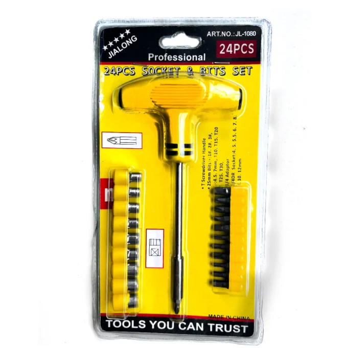 China 24pc interchangeable multi-function magnetic screwdriver socket bits tool Kit set