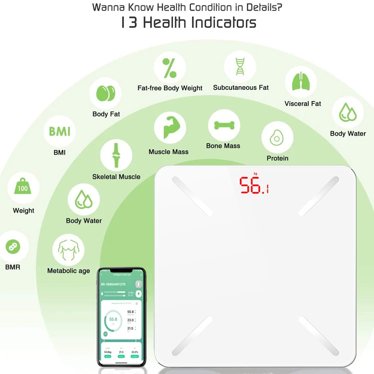 Лидер продаж smart badevarelse цифровой vagt skala tuya bluetooth Wi-Fi kropsfedt