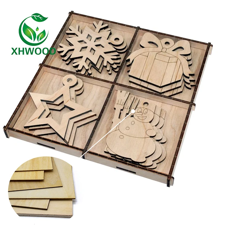 Christmas wooden craft use plywood basswood for laser cutting
