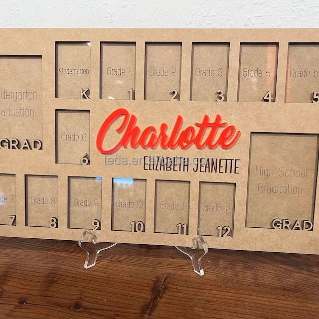 My First year or School Years wooden Photo Frame Custom Photo Display Board One Year Board