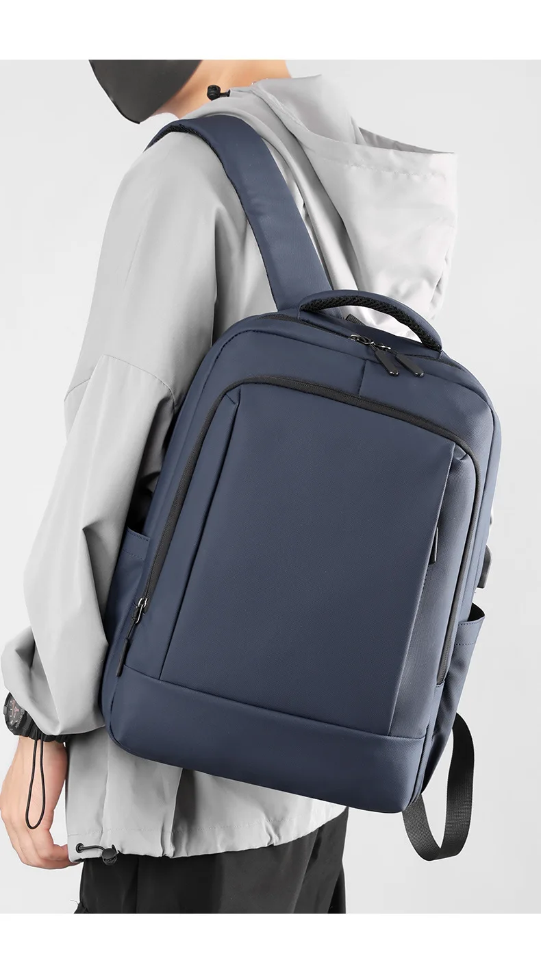 Wholesale 15.6 inch Laptop Storage Men Male Blue Black Gray Multifuncional Pockets Professional Backpack