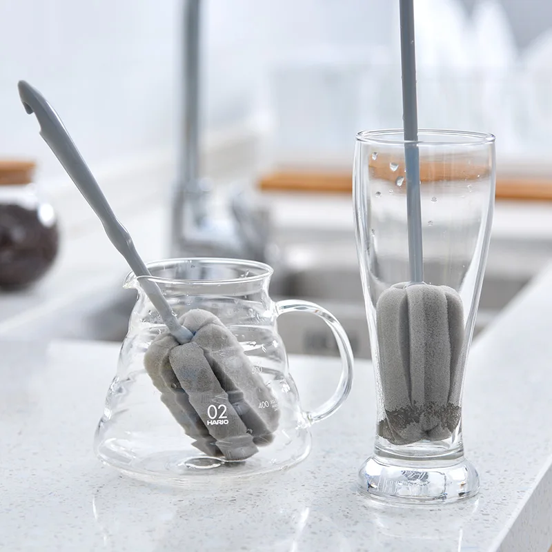 
Long Handle Soft Sponge Sink Cleaner Drink Glass Cleaning Cup Brush 