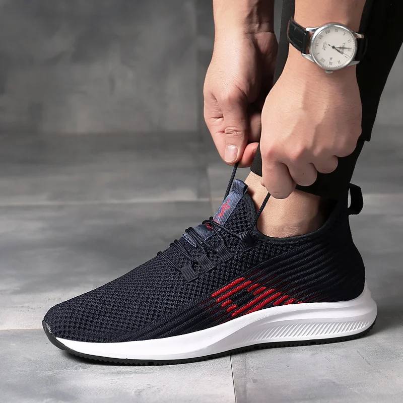 2021 new design shoes men sneakers durable Lace-up Non-slip Mens Sports Running Casual Shoes
