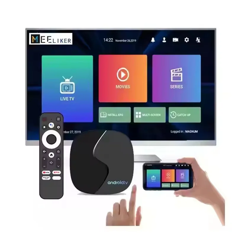 2024 Italy IPTV Android TV Box Smart M-3-U New Year Server Italian Free Test Quad Core Processor 4K Resolution WiFi