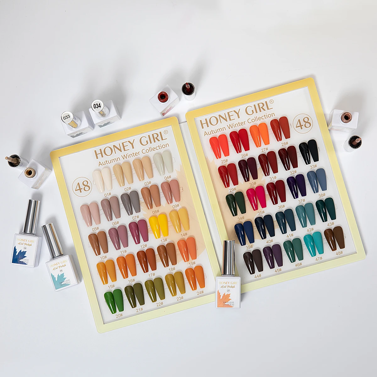 Newest Series Nail Gel Polish Gift Set Odorless 48 Bottles Autumn Winter High Pigment Semi Permanent Resin Nail Gel Varnish