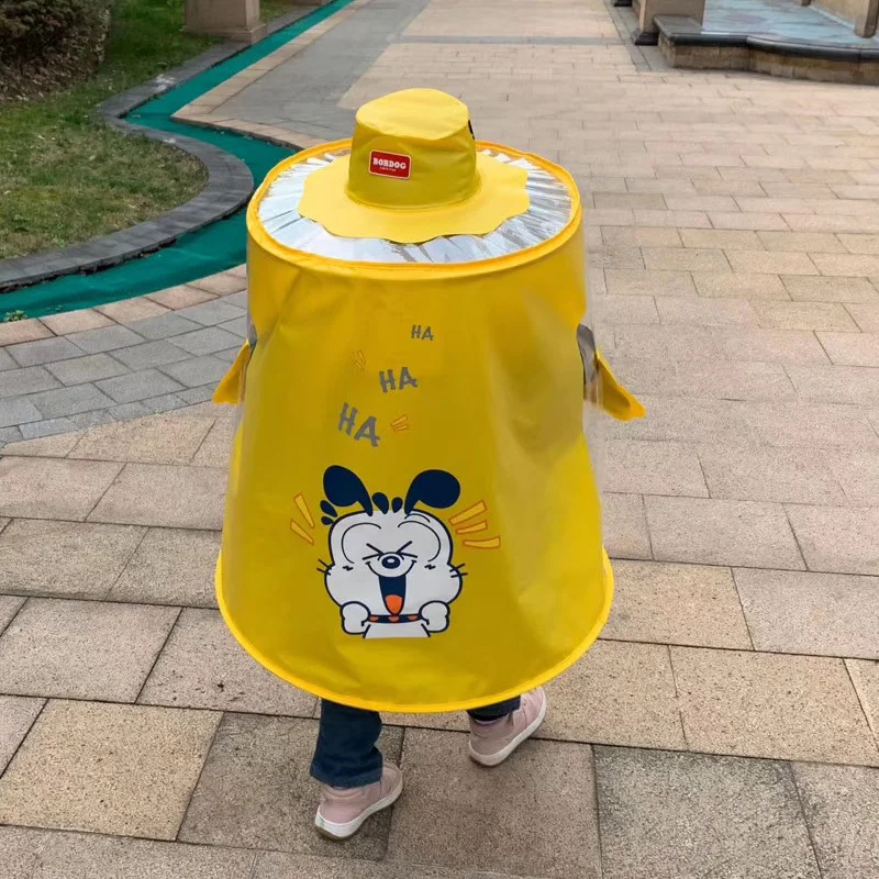 EVA Full Body Hat Umbrella Raincoat Quality Customer Design New for Kids Plastic for Children Iron Tube Umbrella Manufacturer
