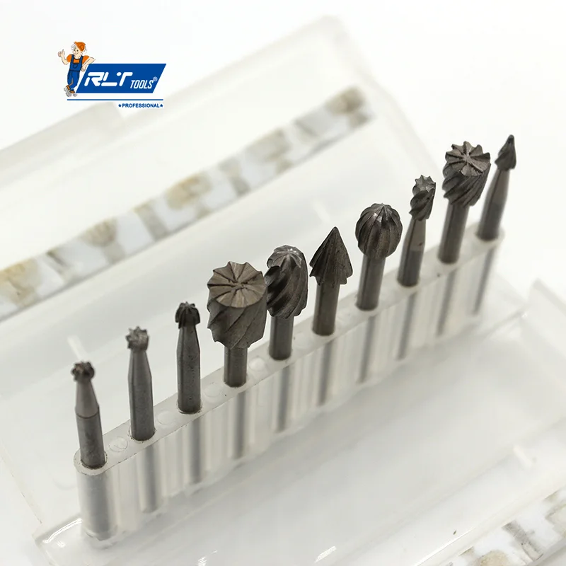 RLT Tools High Speed Tungsten Steel Carbide Rotary File Tungsten Steel Grinding Head Milling Cutter Tungsten